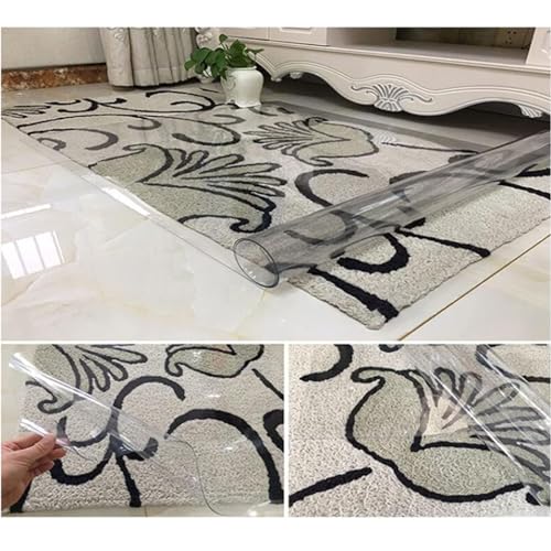 Clear PVC Desk Chair Mat Transparent PVC Floor Protection Pad Door Mat Heavy Duty Chair Mat for Hardwood Floors, Non-Skid Transparent Carpet Protector for Home/Office/Hall/Doormat,1mm,105/115/125/135/