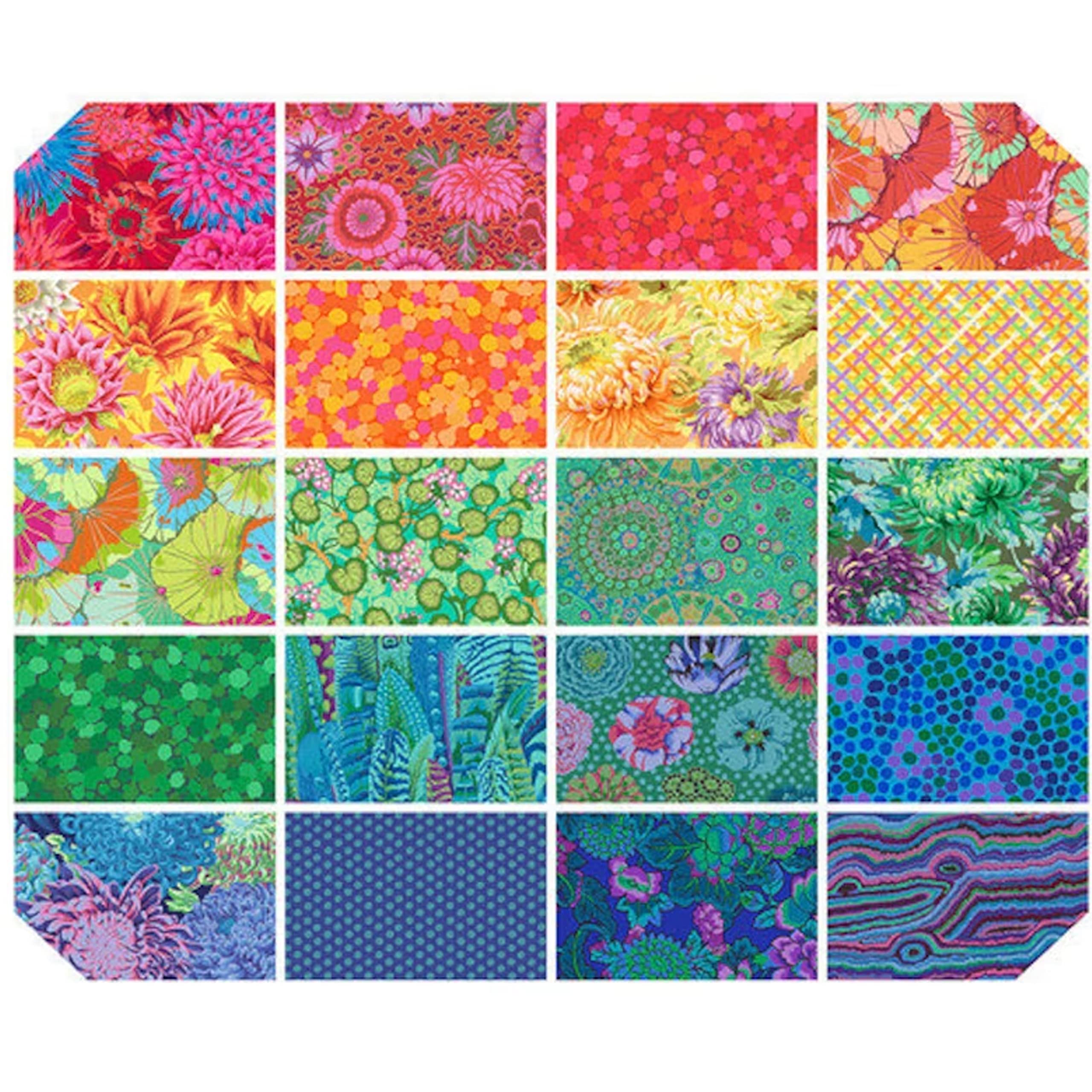 Kaffe Fassett Collective Classics Plus Rainbow Design Roll 40 2.5-inch Strips Jelly Roll FreeSpirit