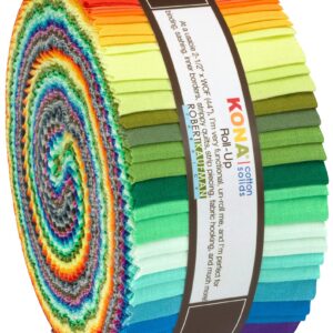 Kona Cotton Solids 2019 Roll Up 40 2.5-inch Strips Jelly Roll Robert Kaufman RU-889-40