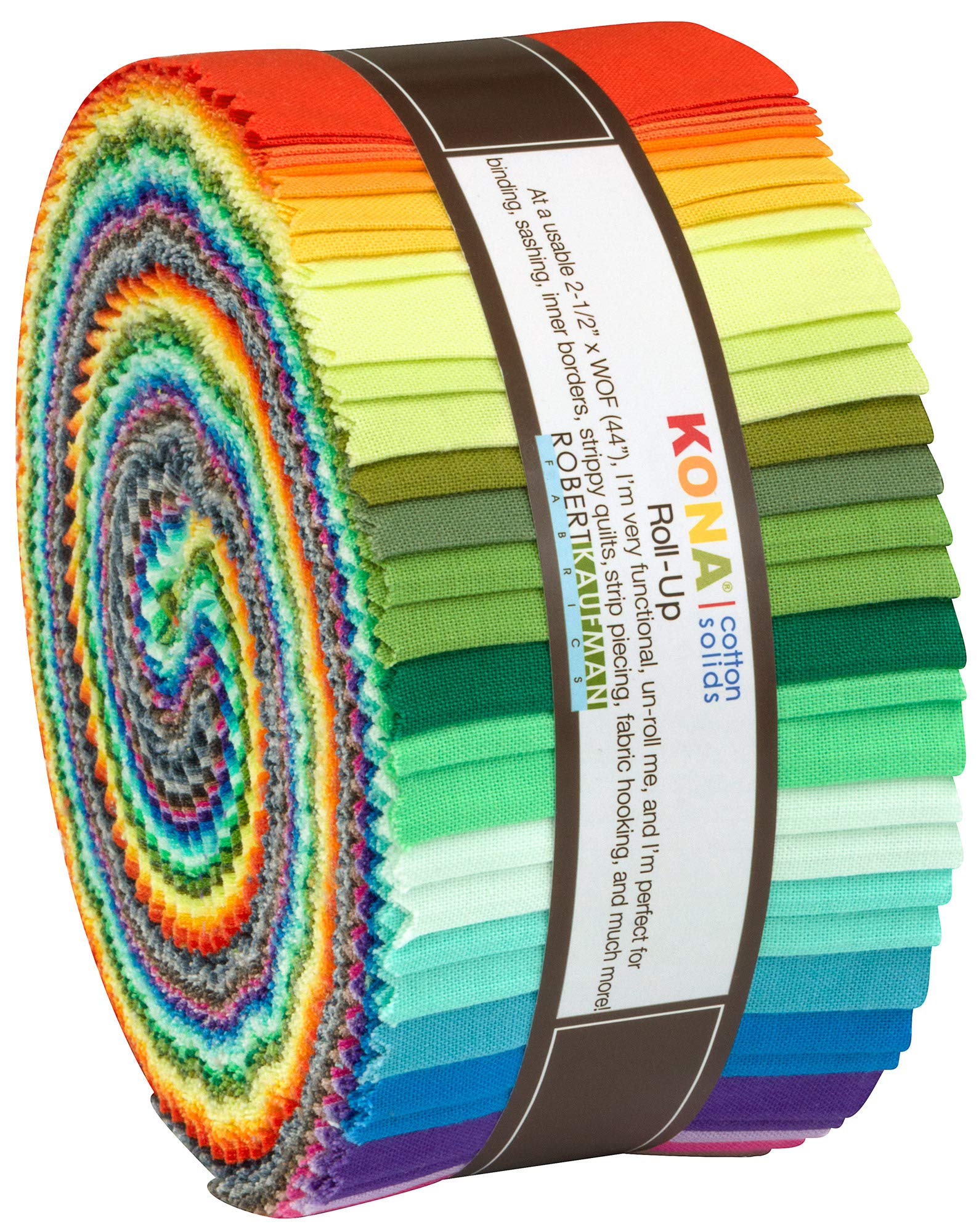 Kona Cotton Solids 2019 Roll Up 40 2.5-inch Strips Jelly Roll Robert Kaufman RU-889-40