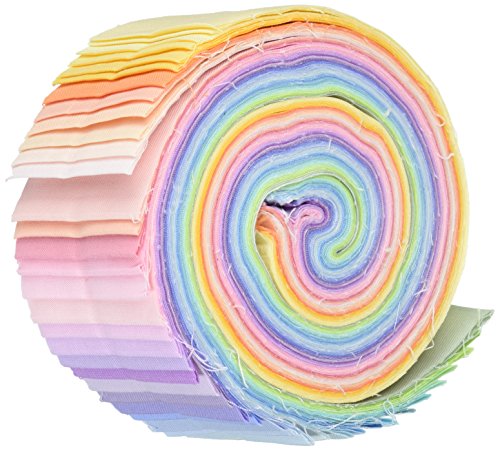 Robert Kaufman RU-230-41 Roll Ups Kona Cotton Solids pastel Palette, 41Pcs,Assorted