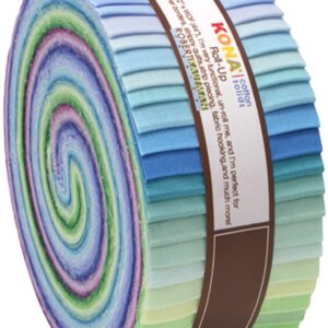 Robert Kaufman 2-1/2in Strips Roll Up Kona Solids Sunset Palette 43Pcs