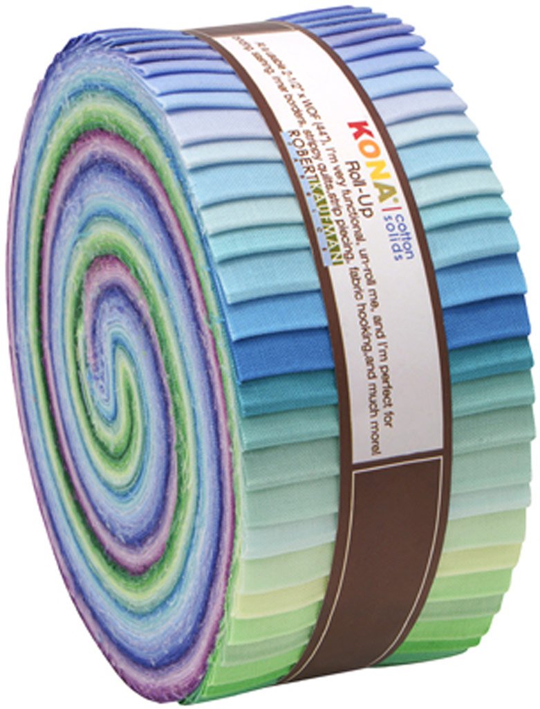 Robert Kaufman 2-1/2in Strips Roll Up Kona Solids Sunset Palette 43Pcs