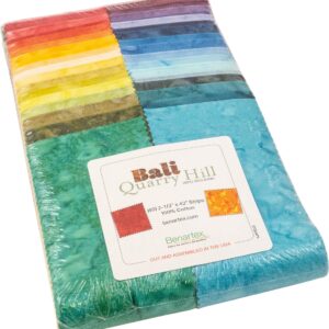 Bali Batik Quarry Hill Strip-Pies 40 2.5-inch Strips Jelly Roll Benartex, Assorted Color, STQUAPK