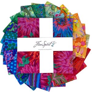 kaffe fassett classics plus rainbow layer cake 42 10" fabric squares for free spirit fabrics