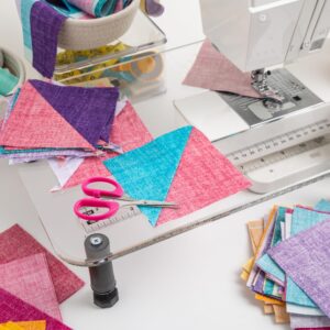 Connecting Threads Beginner Lap Throw Quilt Kit (40.5" x 56.5") - Half-Square Triangle Fun (Rainbow)