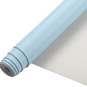 Picheng Smooth Solid Color Faux Leather Sheets 13.8"X53"(35cmX135cm),Soft Faux Leather Roll Very Suitable for Making Crafts,Leather Earrings, Bows,Sewing DIY Projects (Light Blue)