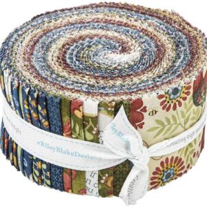 Teresa Kogut Stitchy Birds Rolie Polie 40 2.5-inch Strips Jelly Roll Riley Blake Designs RP-12600-40