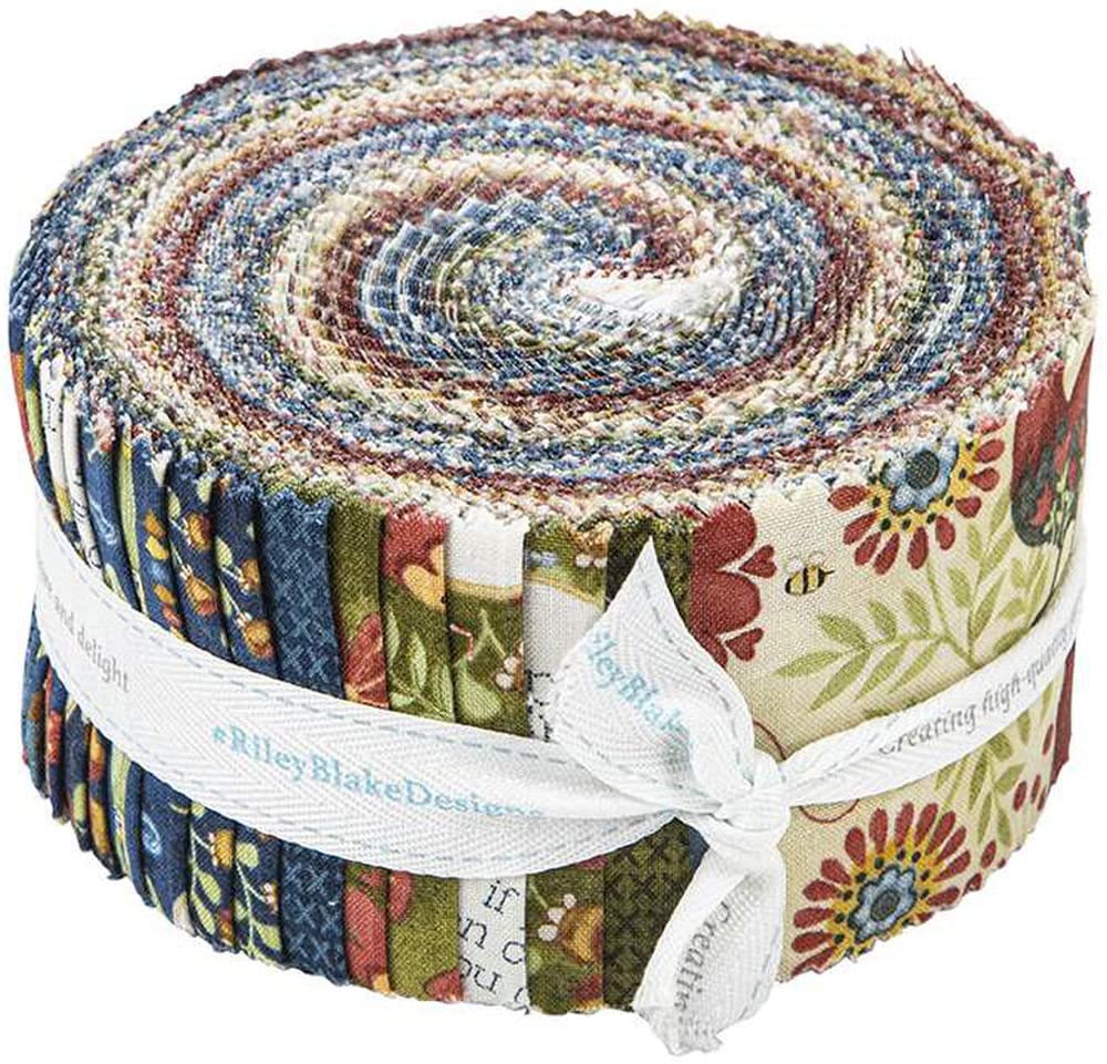 Teresa Kogut Stitchy Birds Rolie Polie 40 2.5-inch Strips Jelly Roll Riley Blake Designs RP-12600-40