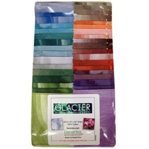 flashphoenix quality sewing fabric – glacier multicolor rainbow jelly roll cotton fabric 40 strips 2.5" x 44"