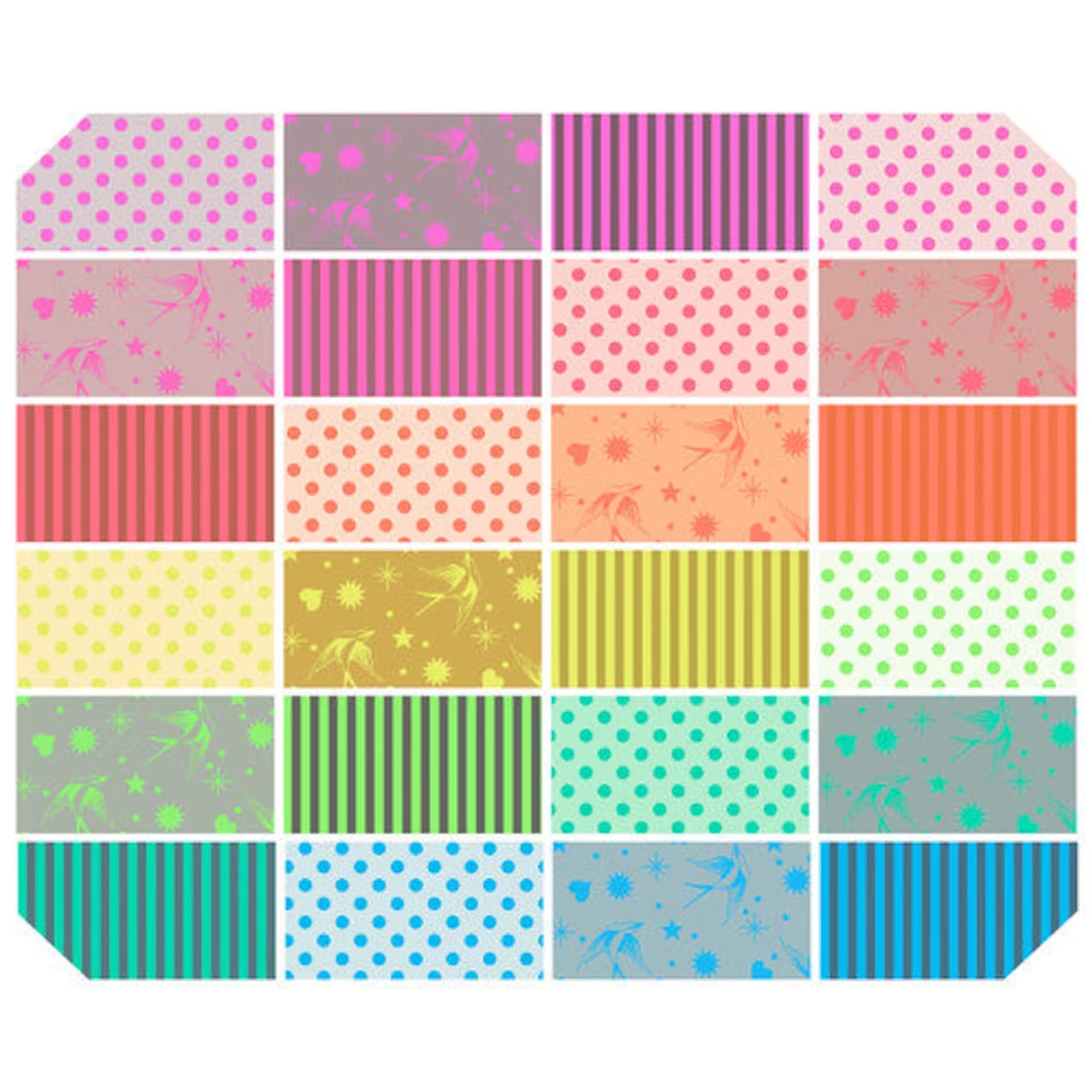 Neon True Colors 2.5'' Design Roll by Tula Pink for Free Spirit Fabrics