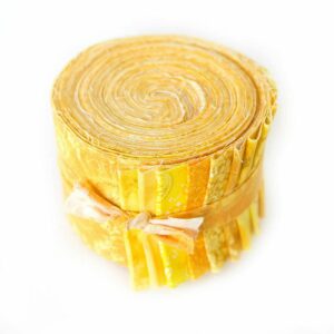 20 -pc It's All Yellow Jelly Roll 2.5" pre-Cut 100% Cotton Fabric Quilting Strip