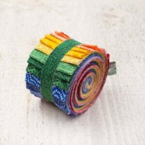 2.5 inch Rainbow Basics Jelly Roll 100% Cotton Fabric Quilting Strips 18 Strip