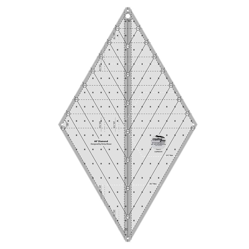 Creative Grids 60 Degree Diamond Ruler - CGR60DIA