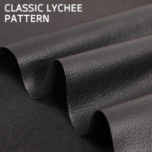 Osunnus Faux Leather Upholstery Fabric by The Yard Vinyl Fabric 55" Wide Outdoor PU Leather Sheets for Home Decor DIY Crafts Chair Furniture Car Marine Upholstery, 1 Yard Black