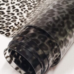 Transparent Leopard Animal Print Plastic Vinyl Upholstery Fabric / 30 Gauge / 54" Wide/Sold by The Yard (Clear)