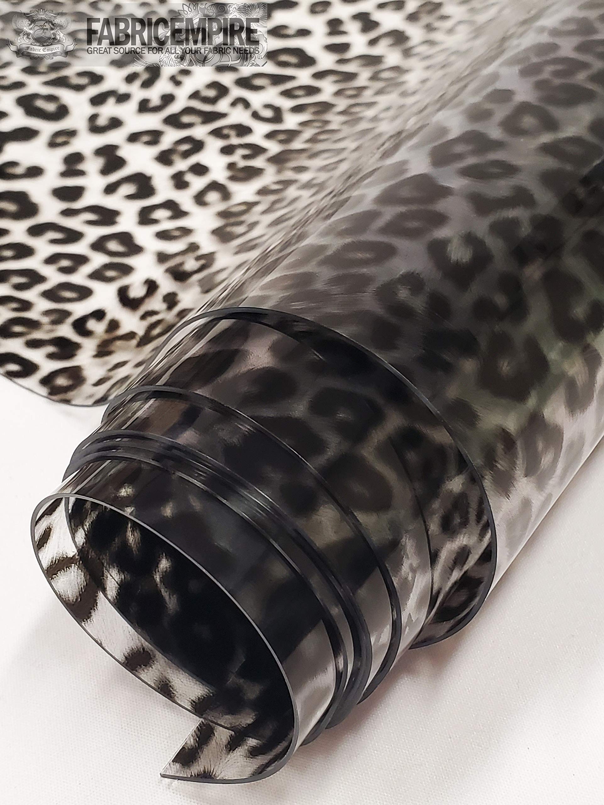 Transparent Leopard Animal Print Plastic Vinyl Upholstery Fabric / 30 Gauge / 54" Wide/Sold by The Yard (Clear)