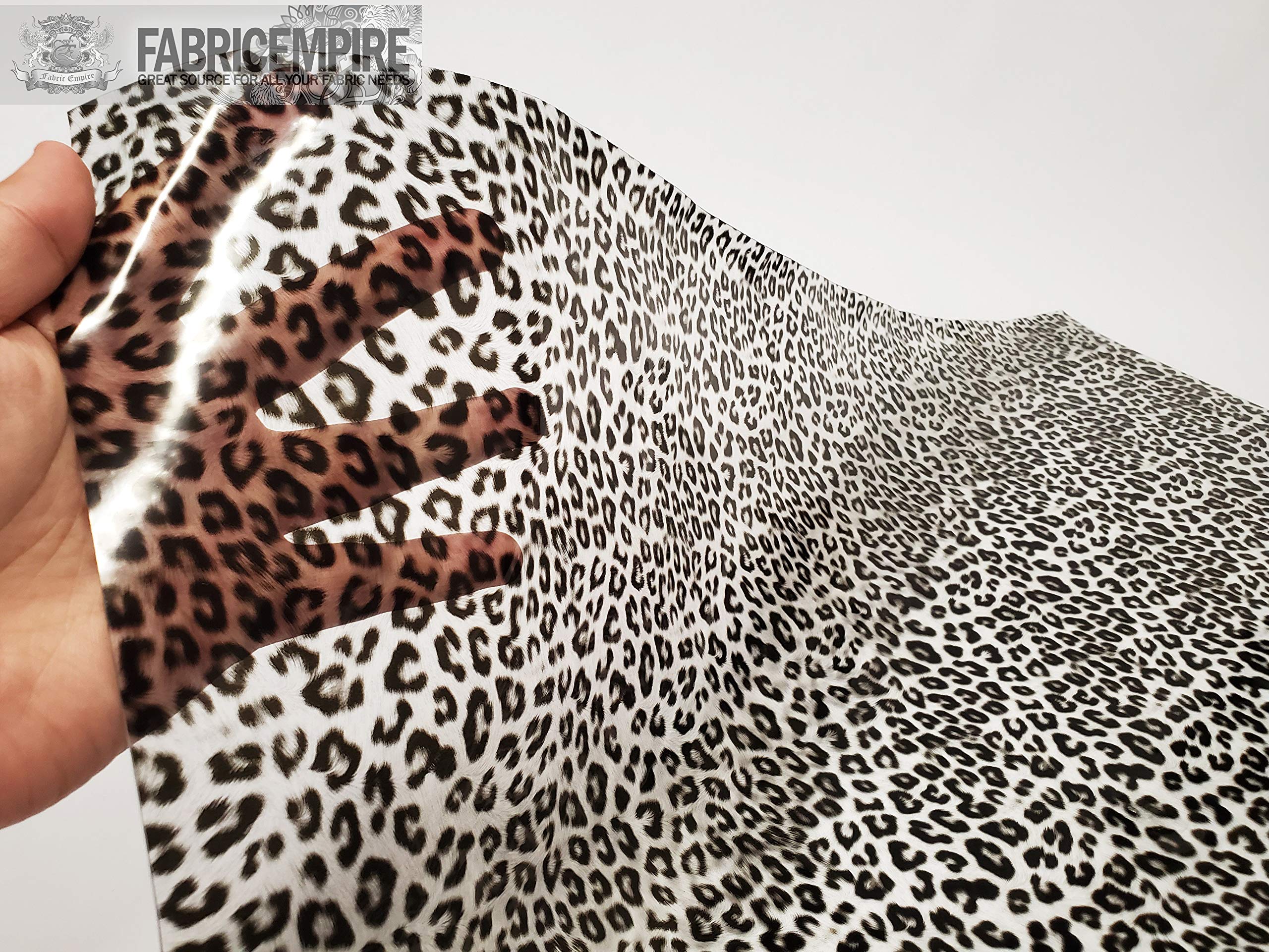 Transparent Leopard Animal Print Plastic Vinyl Upholstery Fabric / 30 Gauge / 54" Wide/Sold by The Yard (Clear)