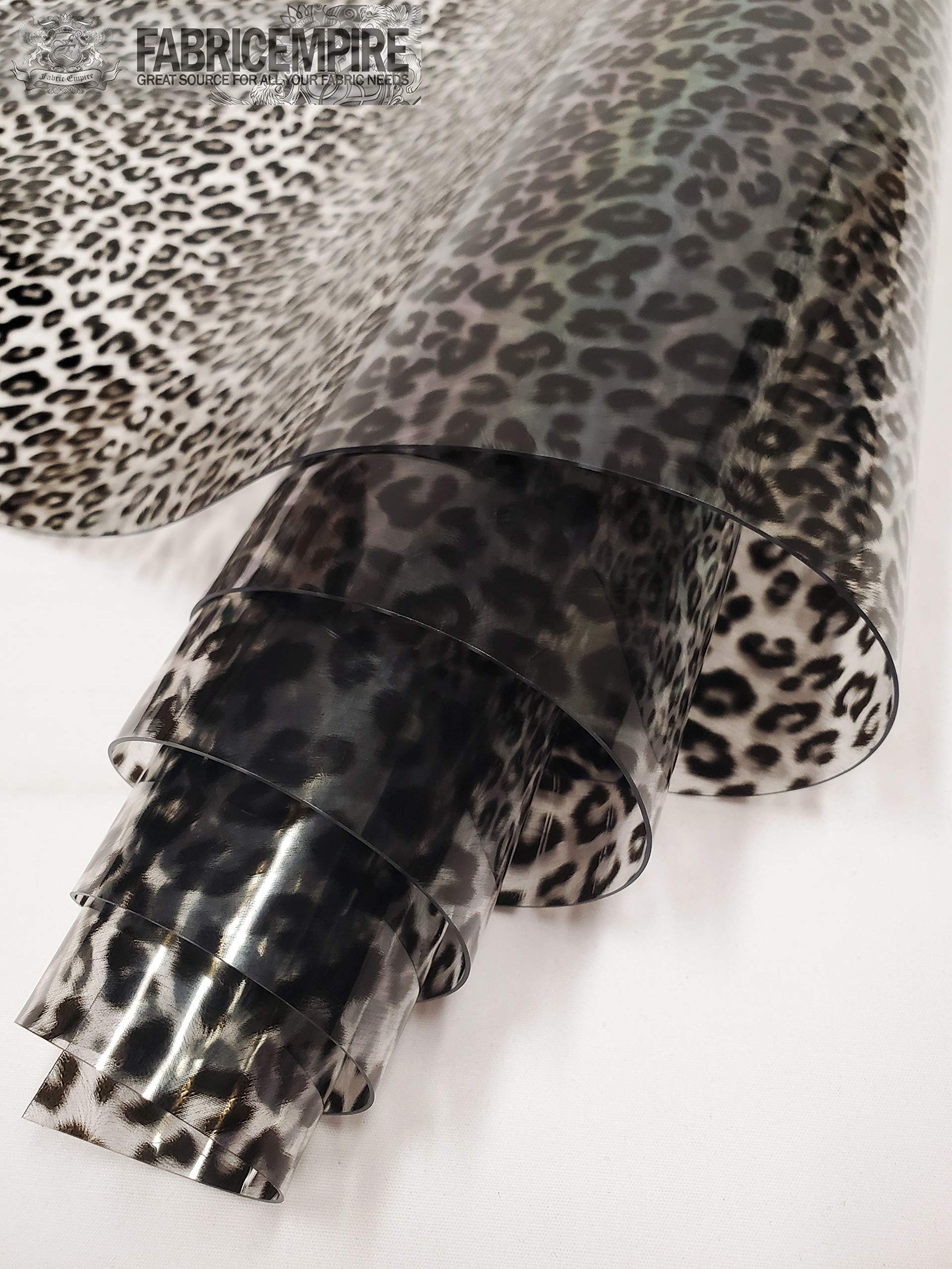 Transparent Leopard Animal Print Plastic Vinyl Upholstery Fabric / 30 Gauge / 54" Wide/Sold by The Yard (Clear)