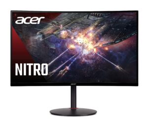 acer nitro xz270u pbmiiphx 27"" 1500r curved wqhd (2560 x 1440) va zero-frame gaming monitor with adaptive-sync technology, 165hz refresh rate, 1ms vrb, (display port & 2 x hdmi ports), black