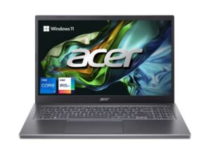 acer aspire 5 15 slim laptop | 15.6" fhd (1920 x 1080) ips |core i7-1355u | intel iris xe graphics | 16gb lpddr5 | 512gb gen 4 ssd | wi-fi 6e | usb4/thunderbolt 4 | backlit kb | a515-58m-7570, gray