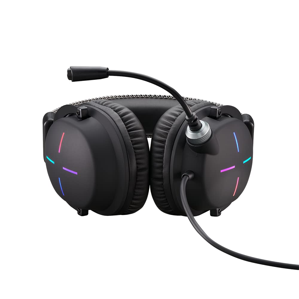 Acer Nitro Gaming Headset II: 50mm Drivers | Retractable Omni-directional Noise-Canceling Microphone with On-Cable Controls | Over-Ear Design with RGB Lights