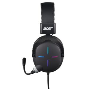 Acer Nitro Gaming Headset II: 50mm Drivers | Retractable Omni-directional Noise-Canceling Microphone with On-Cable Controls | Over-Ear Design with RGB Lights