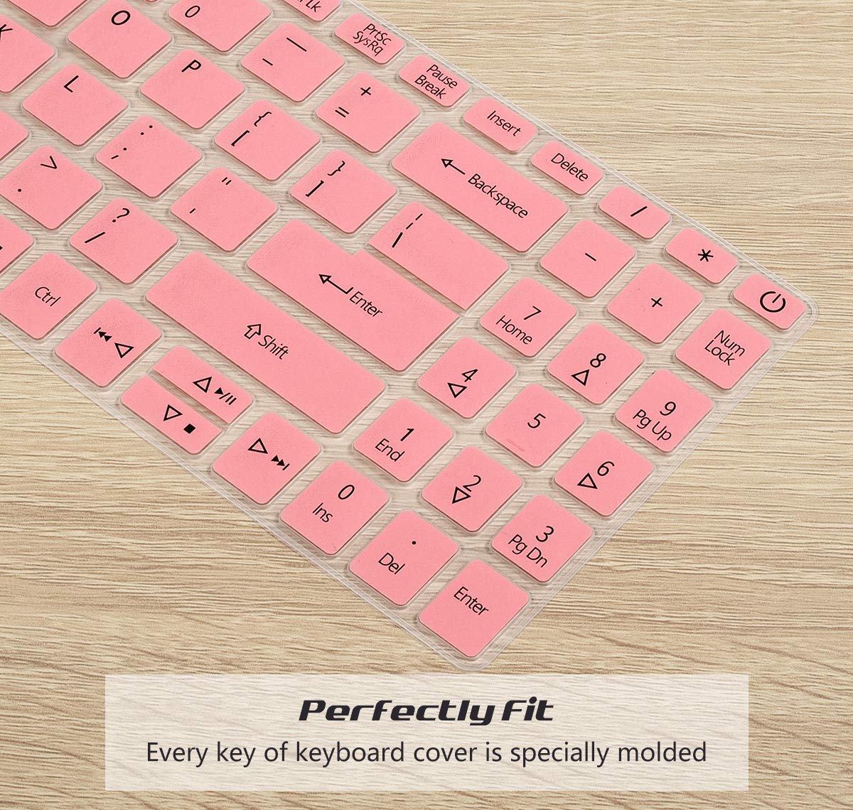 Keyboard Cover Skin for 15.6" Acer Aspire 3 A315-54 A315-55 A315-56 A315-57 A315-58, Acer Aspire 5 Slim 15.6 inch A515-45 A515-56 A515-46 A515-43 A515-54 A515-54G A515-55 A515-55T/55G, Pink