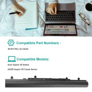 Fancy Buying AL12A32 AL12A72 Laptop Battery Replacement for Acer Aspire V5 V5-431 V5-471 V5-471P V5-531 V5-571 V5-571P V5-571-6605 E1 E1-522 E1-532 E1-572 E1-572G E1-510 E1-510P 4ICR17/65