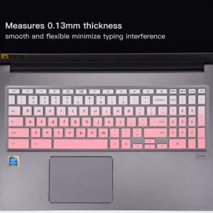 2PCS Keyboard Cover for 15.6" Acer Chromebook 315 CB315 715 CB715 with Numeric Keypad, Acer Chromebook 317 CB317 17.3" Skin Protector, Acer Chromebook 15 Keyboard Cover, Gradual Pink+Clear