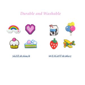 35,50,100 Pcs Random PVC Shoe Charms,Garden Shoes Cute Shoe Charms Wristband Bracelet Decoration with Different Designs Shape for Girls,Boys and Adult Party Gift(35)