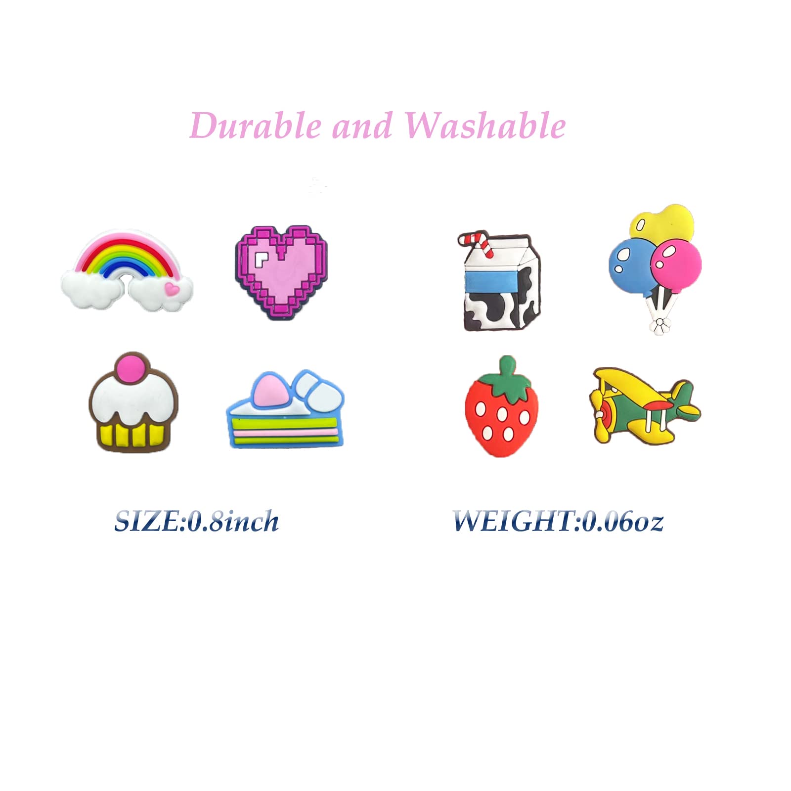 35,50,100 Pcs Random PVC Shoe Charms,Garden Shoes Cute Shoe Charms Wristband Bracelet Decoration with Different Designs Shape for Girls,Boys and Adult Party Gift(35)