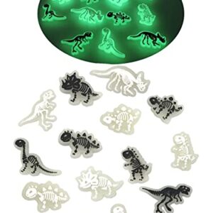 pequano 14 PCS luminous Dinosaur Shoe Charms Decoration, PVC Pins Decoration for Shoes Bracelets Dinosaurs Themed Party Favor