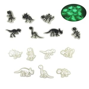 pequano 14 PCS luminous Dinosaur Shoe Charms Decoration, PVC Pins Decoration for Shoes Bracelets Dinosaurs Themed Party Favor