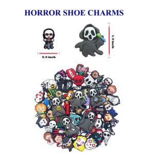 Cutest-LittleBell 35Pcs Skull Horror Shoe Charms Decorations,Thriller Cool Charms for Boys,Girls,Teens and Adult, Shoe Charms Accessories Party Gifts