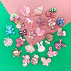 dntt 25PCS Cute bling Shoe Charms for Girls Cute Shoe Charms for Adults Teens Kids Kawaii Shoe Decoration Charms for Clog Sandals Birthday Party Gift