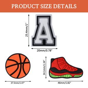 Letters Numbers and Sports Charms for Clog Shoe Decoration, Basketball Baseball Hockey Softball Soccer Football Gift for Boys Kids Teens and Adults