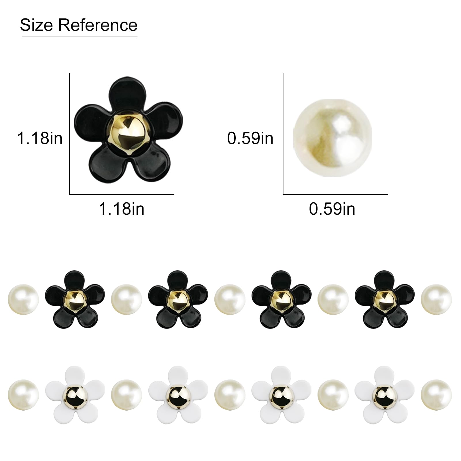 IOKUKI 18 PCS Flower Shoe Charms for Women Girls, Cute Flower Charms for Girls with Daisy Flower Charms and Pearl Shoe Decoration Accessories