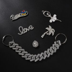 30Pcs Bling Designer Croc Charms for Women Girls Shoe Charms for Croc Crystal Jewelry Diamond Shoe Decoration Charms Pearl Gems Rhinestone Luxury Clog Accessories Croc Charms