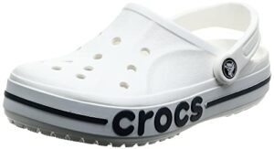 crocs unisex-adult bayaband clogs, white/navy, 8 men/10 women