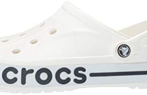 Crocs Unisex-Adult Bayaband Clogs, White/Navy, 8 Men/10 Women