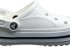 Crocs Unisex-Adult Bayaband Clogs, White/Navy, 8 Men/10 Women