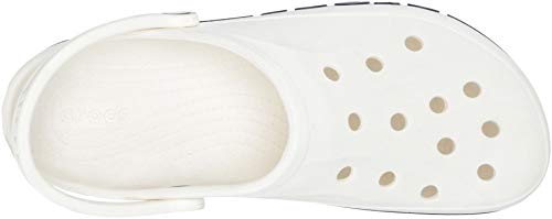 Crocs Unisex-Adult Bayaband Clogs, White/Navy, 8 Men/10 Women