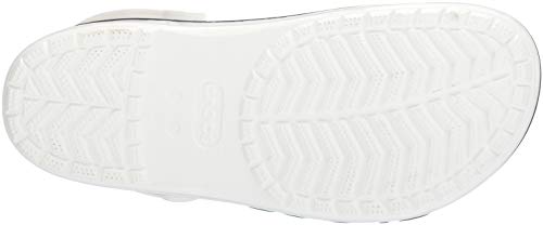 Crocs Unisex-Adult Bayaband Clogs, White/Navy, 8 Men/10 Women