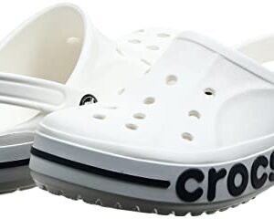 Crocs Unisex-Adult Bayaband Clogs, White/Navy, 8 Men/10 Women