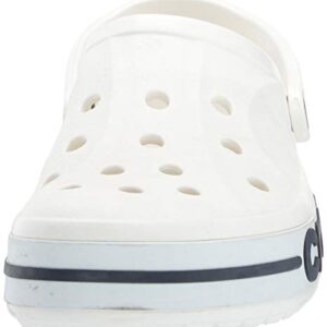 Crocs Unisex-Adult Bayaband Clogs, White/Navy, 8 Men/10 Women