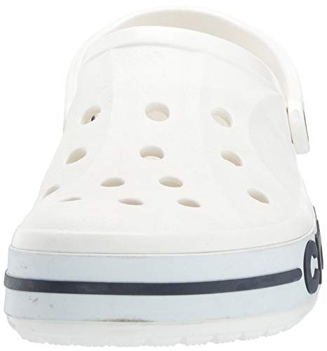 Crocs Unisex-Adult Bayaband Clogs, White/Navy, 8 Men/10 Women