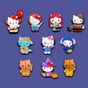 25Pcs Cartoon Shoe Charms for Clog Sandals Bracelets Decoration, Halloween Charms (25Pcs Cat)