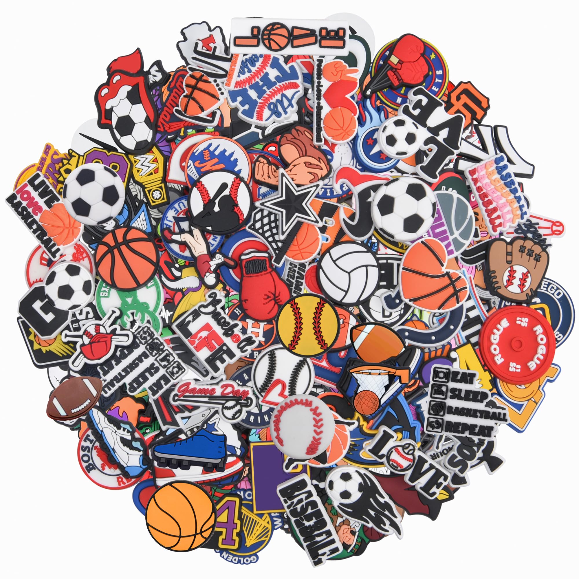 WSPXX 30 Pieces Baseball Ball Shoe Charms Boys Girls Kids Sports Exercise Shoes Decorations Charms