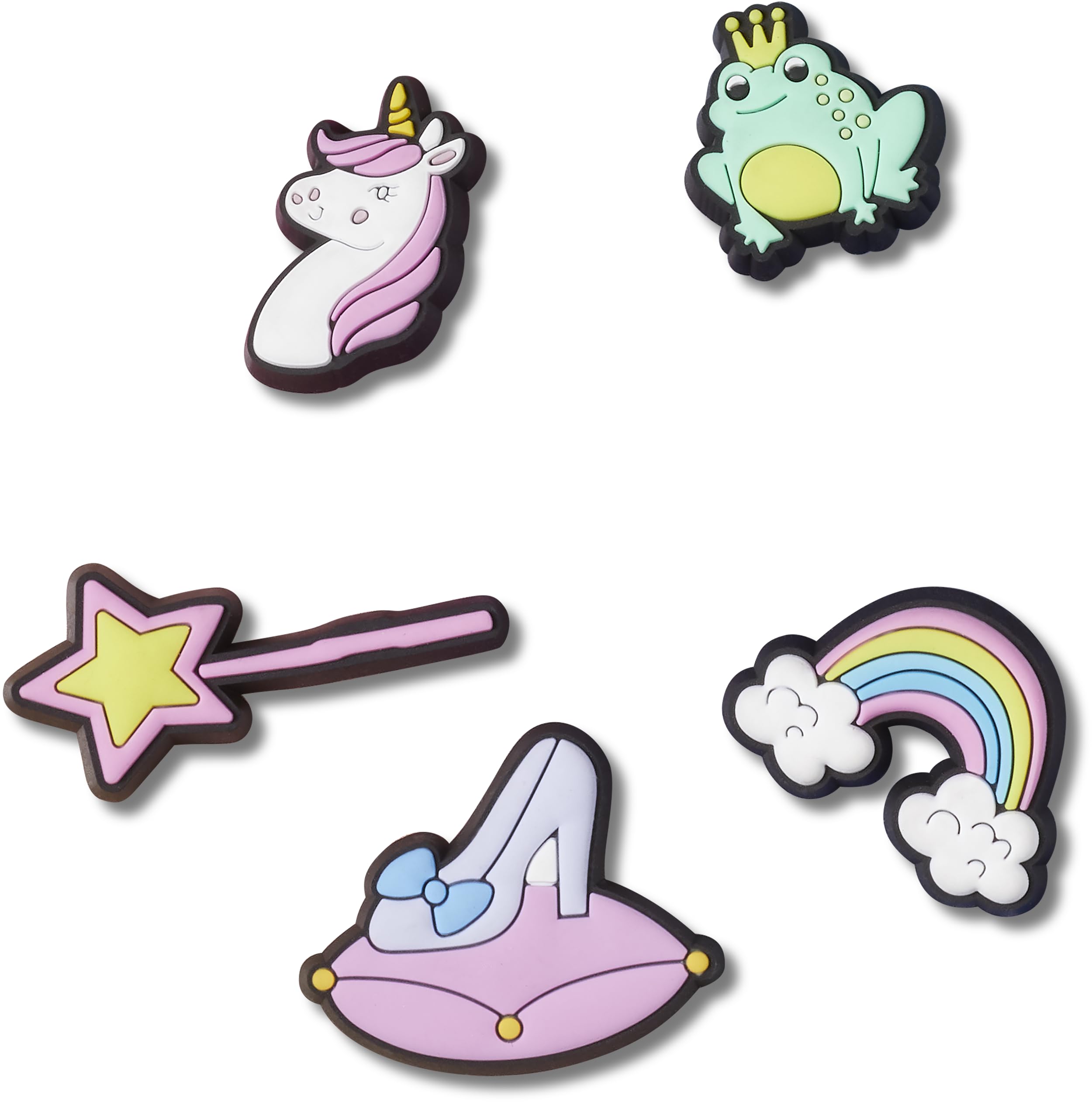 Crocs Unisex's Jibbitz Shoe Unicorn Multi, Animal Charms, Princess Pack, 5 Pack